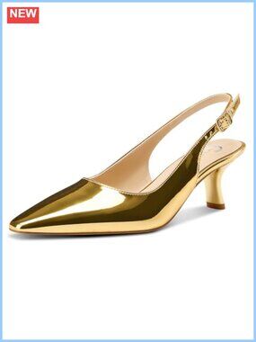 Slingback Kitten Heels Square Toe Dress Pumps Wedding Prom Shoes